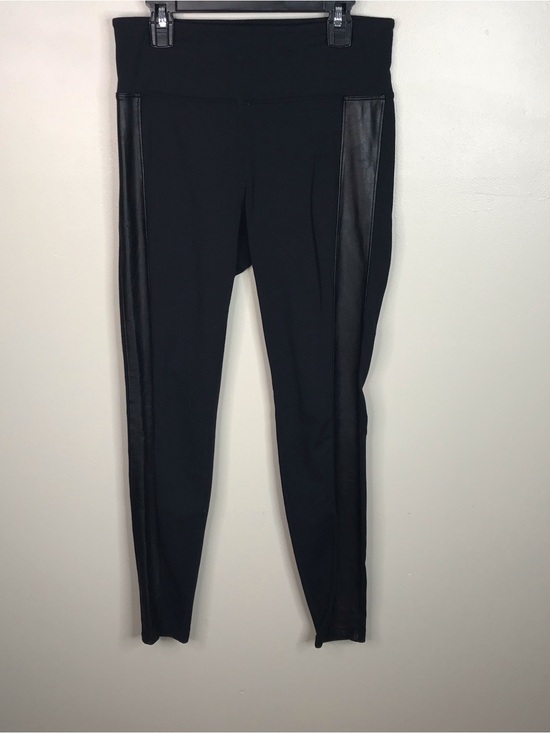 Athleta Pants - Athleta Black Leggings with Faux-Leather Side Panels Sz Small